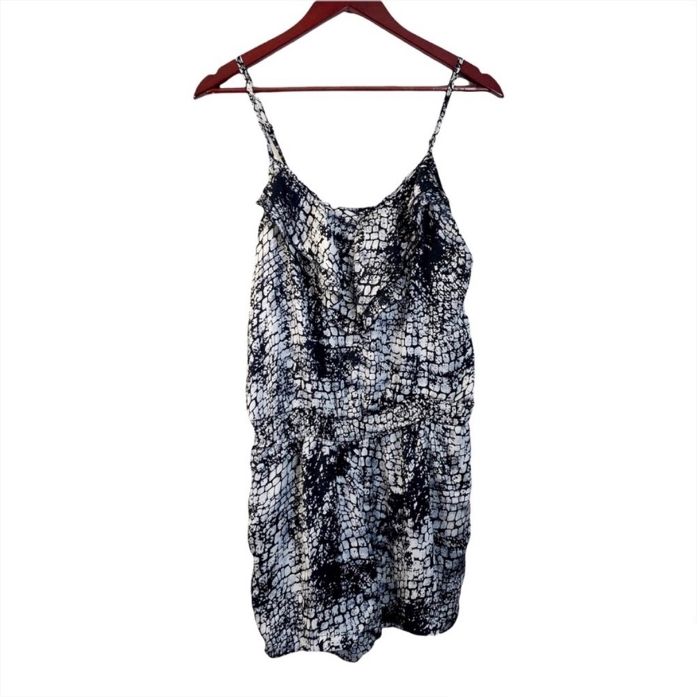 Black White Snake Skin Romper Jumpsuit